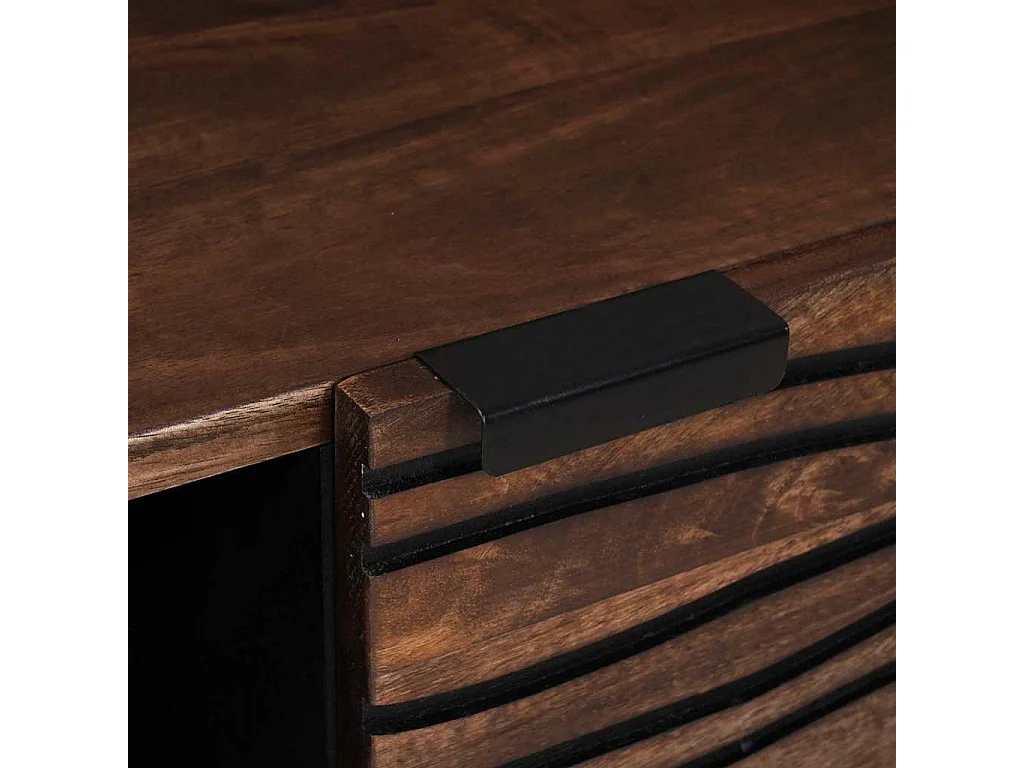 Couchtisch-Wohnzimmertisch-Beistelltische Braun und Schwarz 100x54x40 cm Massivholz Akazie SHL75636