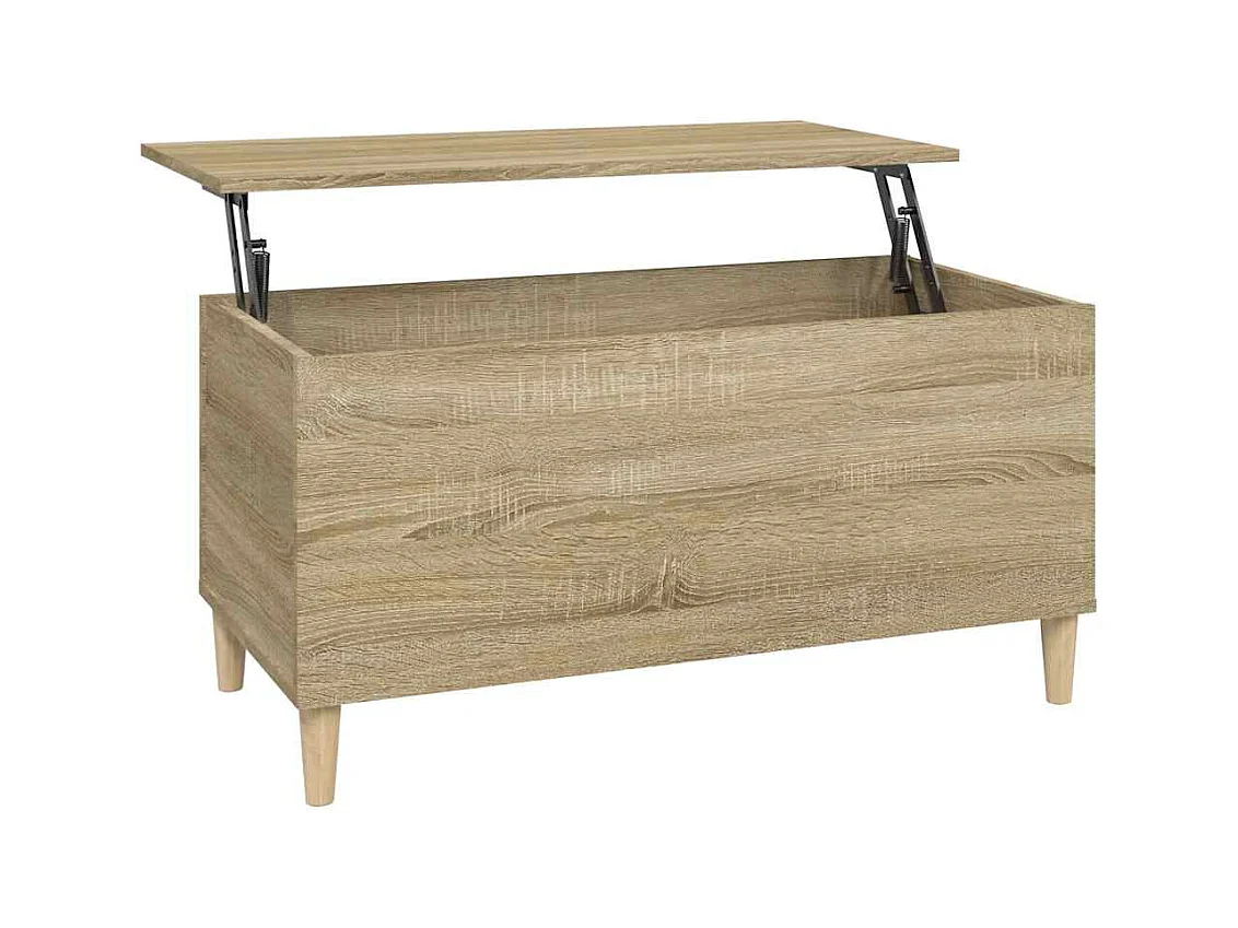 Mesa de centro | Mesa auxiliar madera contrachapada roble ahumado 90x50x40 cm SHL189822