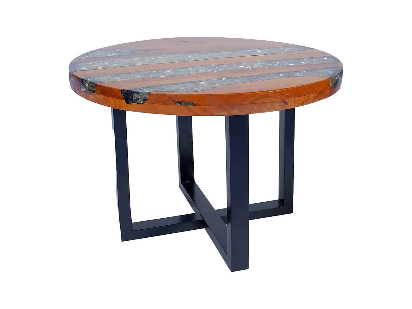 Mesa de centro | Mesa auxiliar salon de madera contrachapada negro 55x35x66 cm SHL486