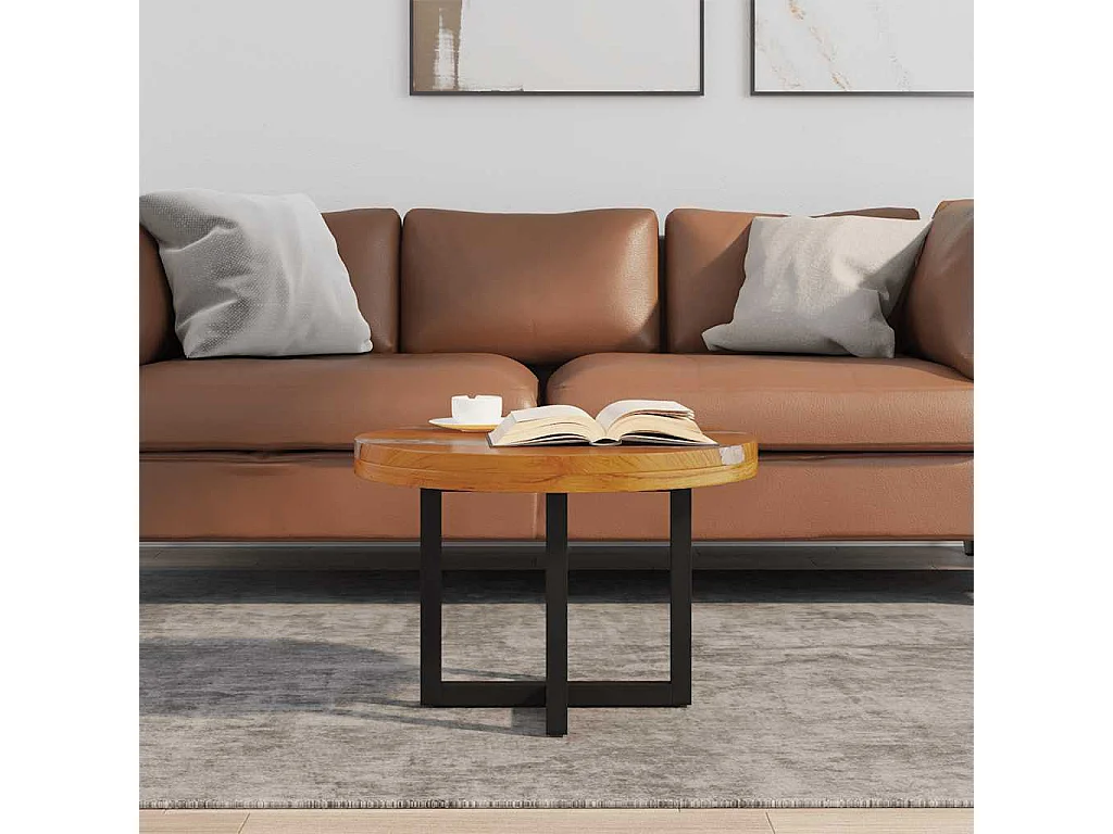 Couchtisch-Beistelltisch-Sofatisch Teak Harz 60 cm SHL60873