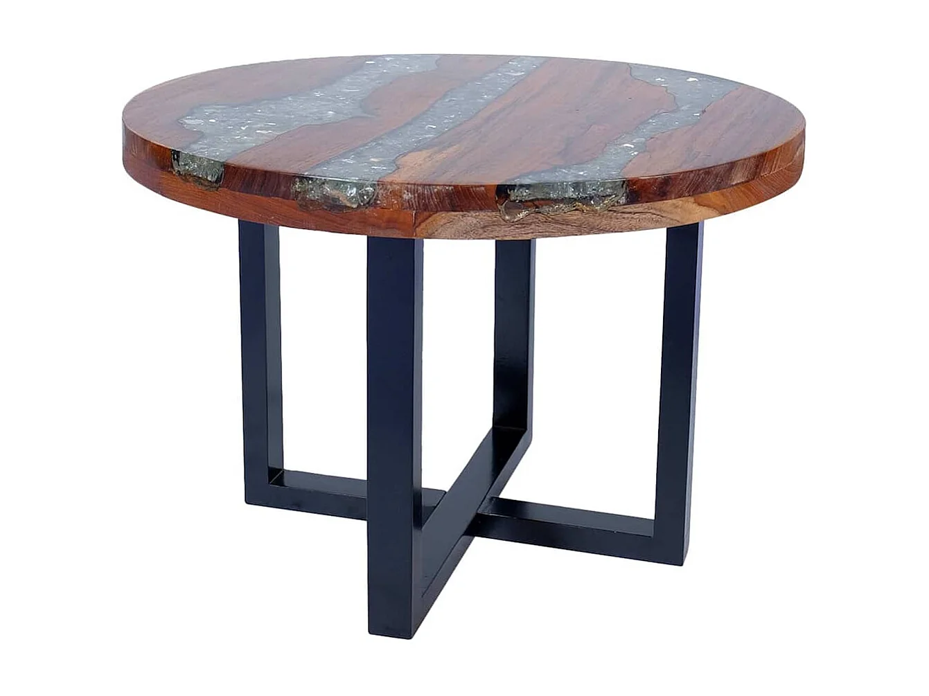 Couchtisch-Beistelltisch-Sofatisch Teak Harz 60 cm SHL60873