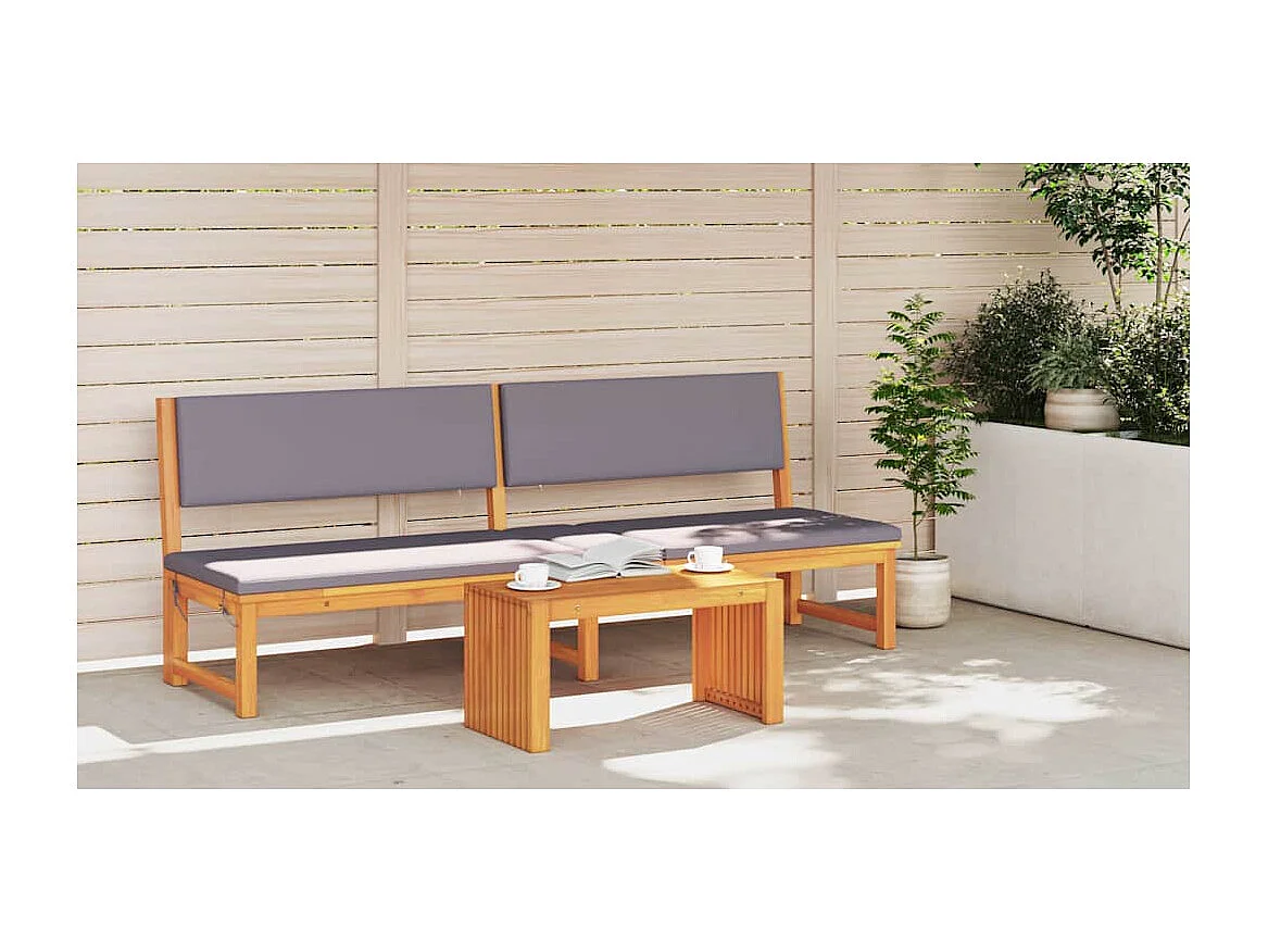 Set mesa de centro madera de ingeniería gris Sonoma 100x48x40c SHL480