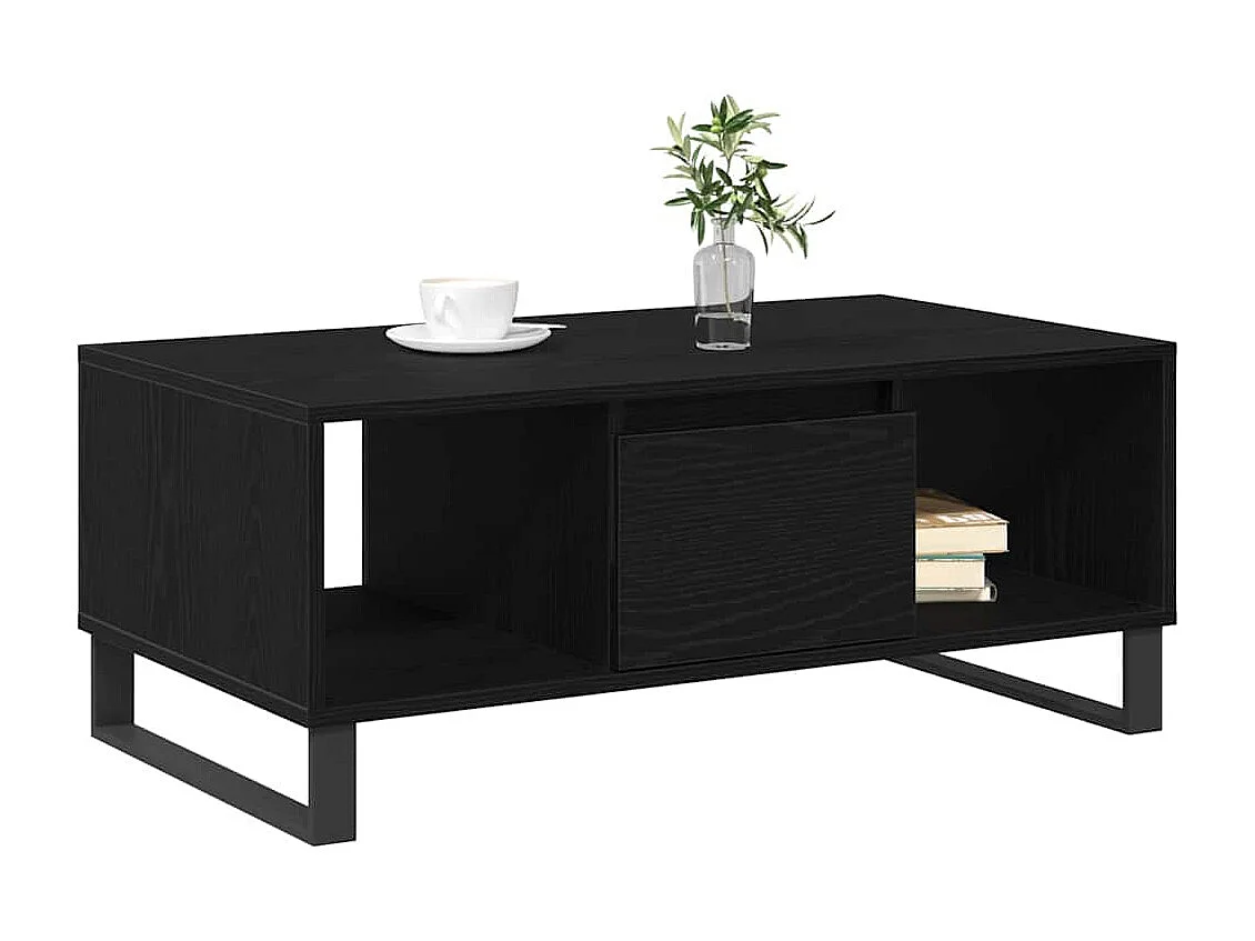 Couchtisch-Wohnzimmertisch-Beistelltische Schwarz Eichen-Optik 90x50x36,5 cm Holzwerkstoff SHL10648