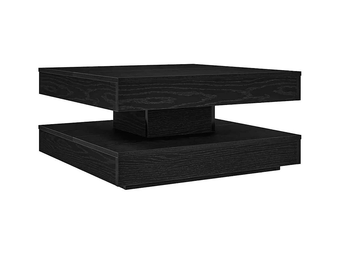 Table basse salon rotative à 360 degrés noir 70x70x34,5 cm SHL23883