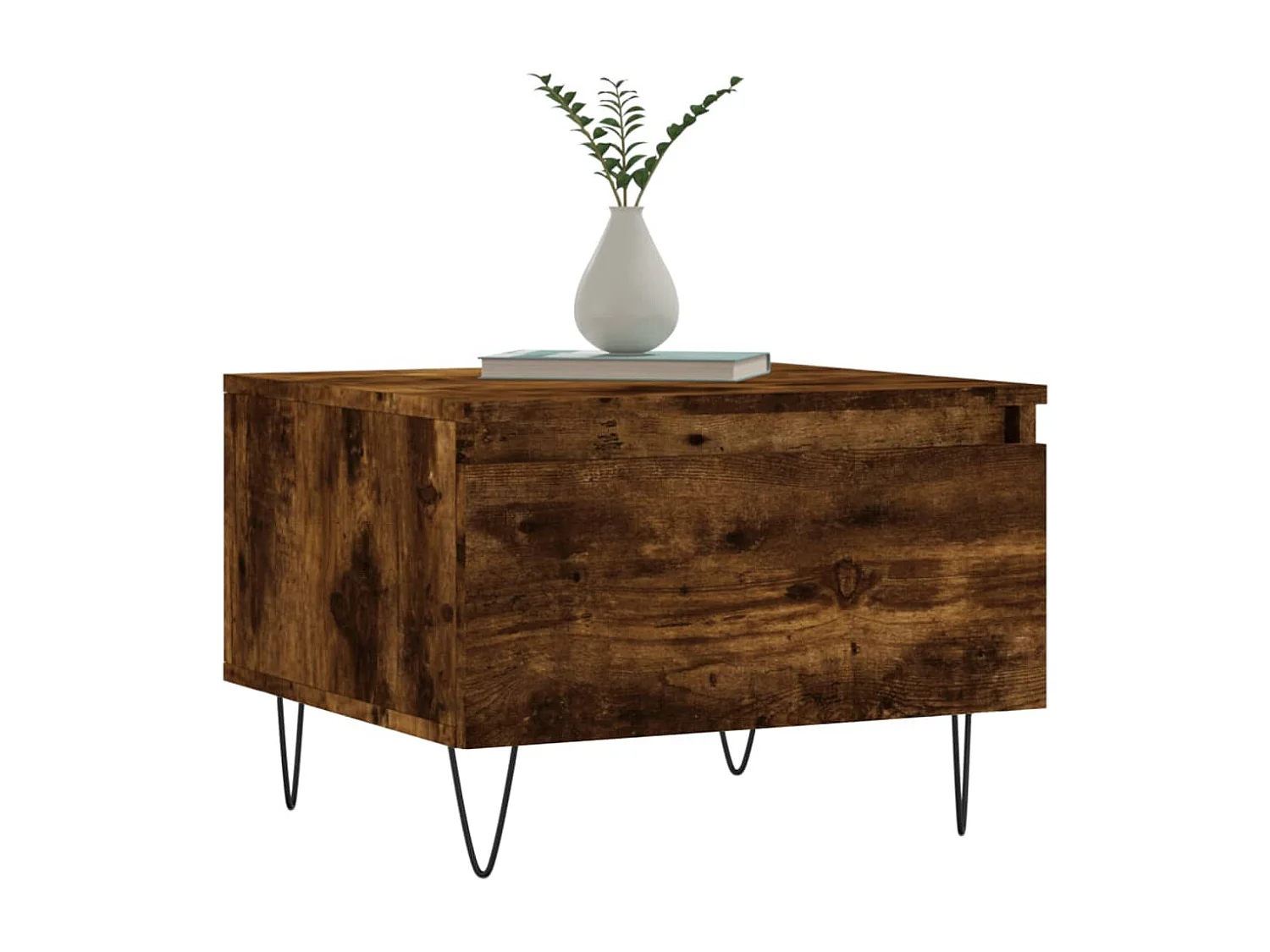 Mesa de centro | Mesa auxiliar madera maciza de mango rugosa negro 80x50x40 cm SHL3799