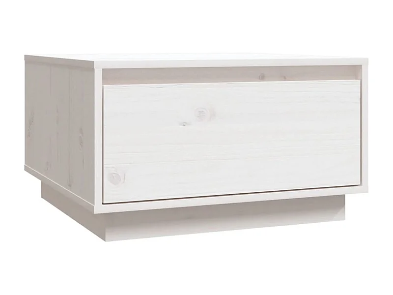 Mesa de centro | Mesa de apoio 55x56x32 cm pinho maciço branco