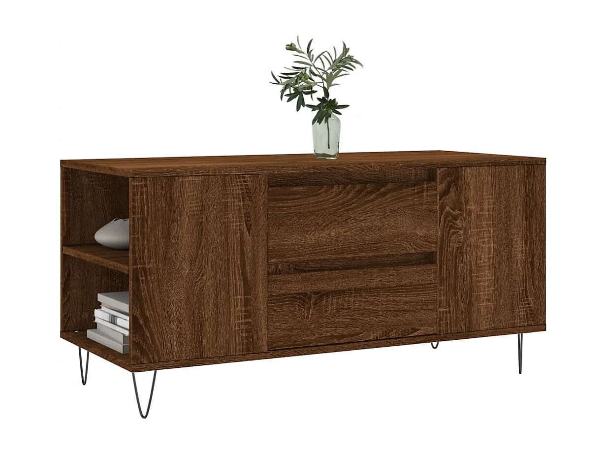 Mesa de centro | Mesa auxiliar superficie vidrio transparente acero 50x50x40 cm SHL4481