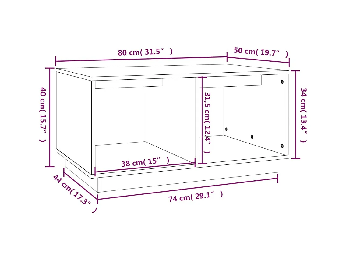 Mesa de centro | Mesa auxiliar madera contrachapada gris Sonoma 100x50x45 cm SHL1055