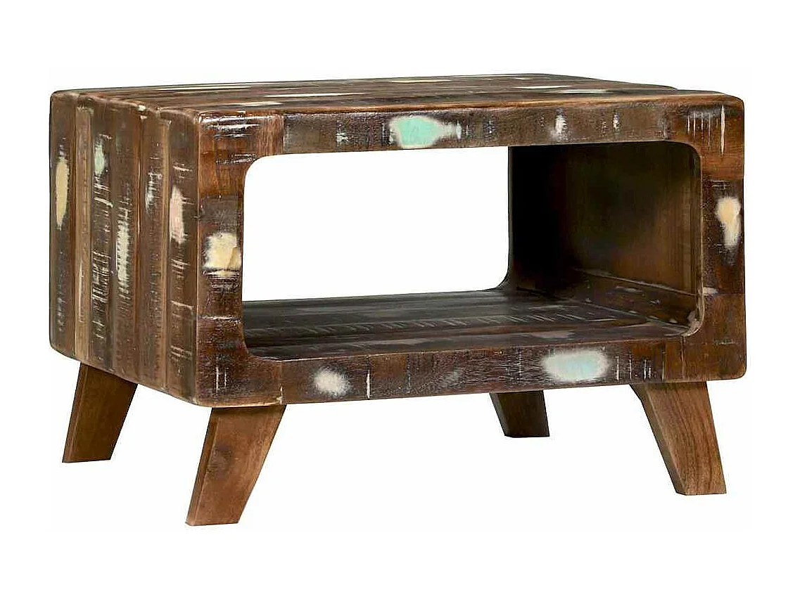 Couchtisch-Wohnzimmertisch-Beistelltische Mehrfarbig 50x50x35 cm Massives Altholz SHL92928