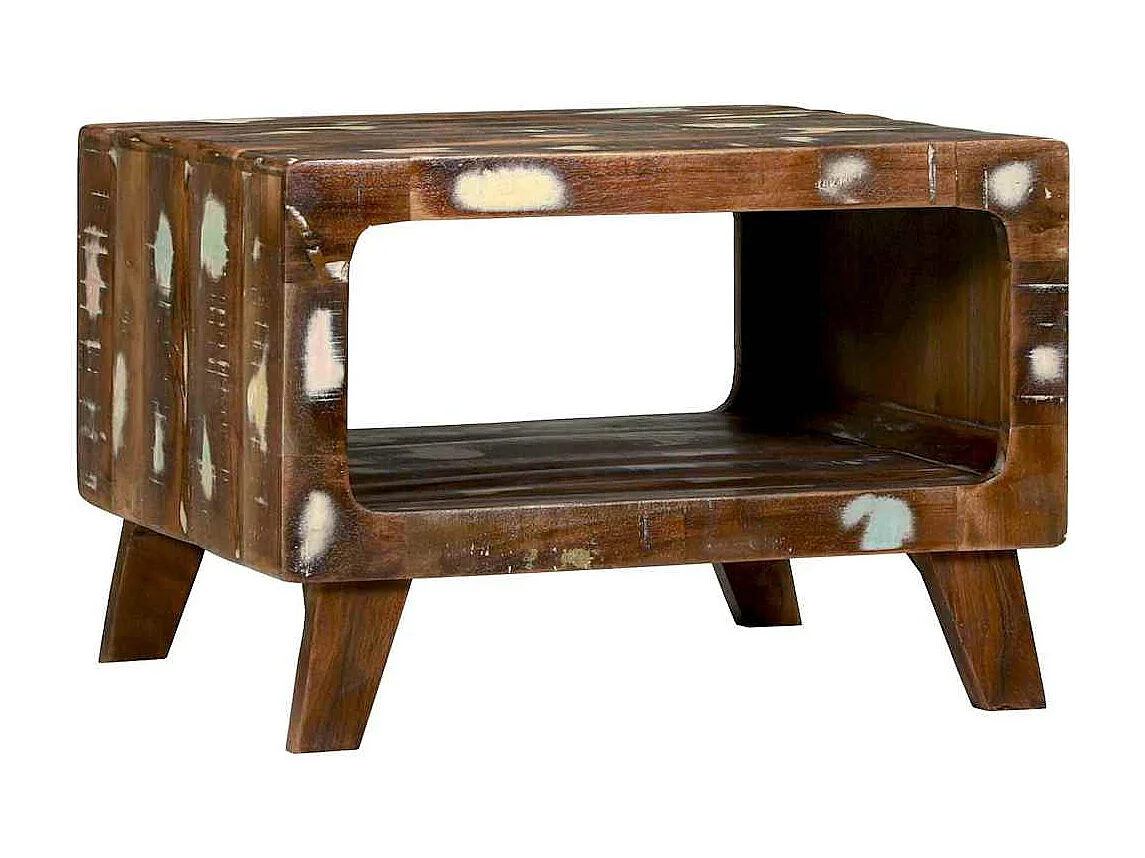 Couchtisch-Wohnzimmertisch-Beistelltische Mehrfarbig 50x50x35 cm Massives Altholz SHL92928
