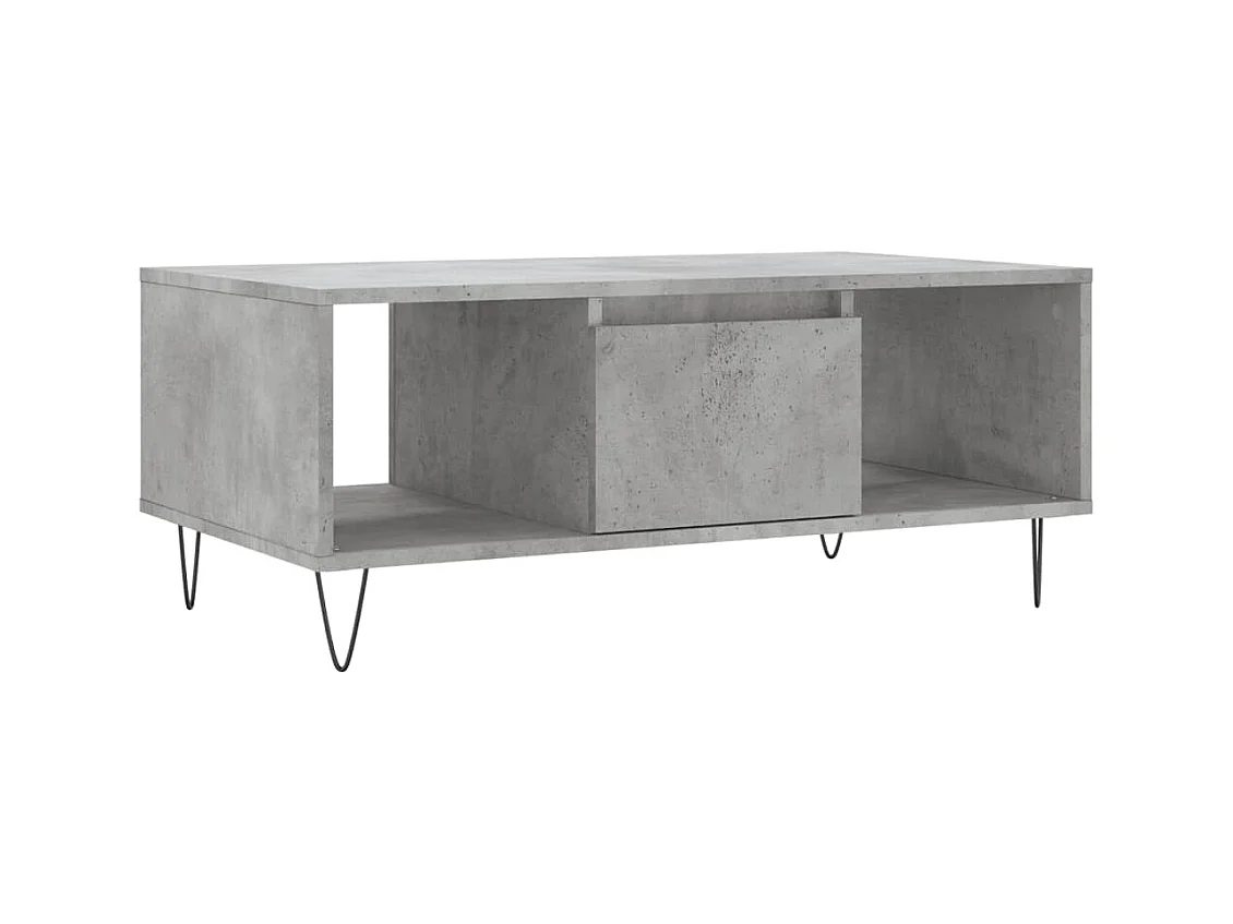 Mesa de centro | Mesa auxiliar madera ingeniería metal marrón roble 70x50x50 cm SHL2446