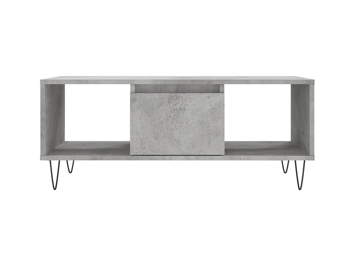 Mesa de centro | Mesa auxiliar madera ingeniería metal marrón roble 70x50x50 cm SHL2446