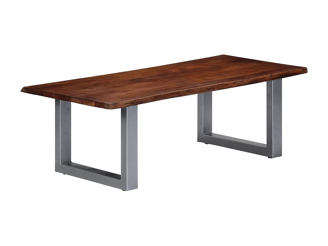 Couchtisch-Beistelltische-Sofatisch mit lebenden Kanten 115x60x40 cm Massivholz Akazie SHL36859