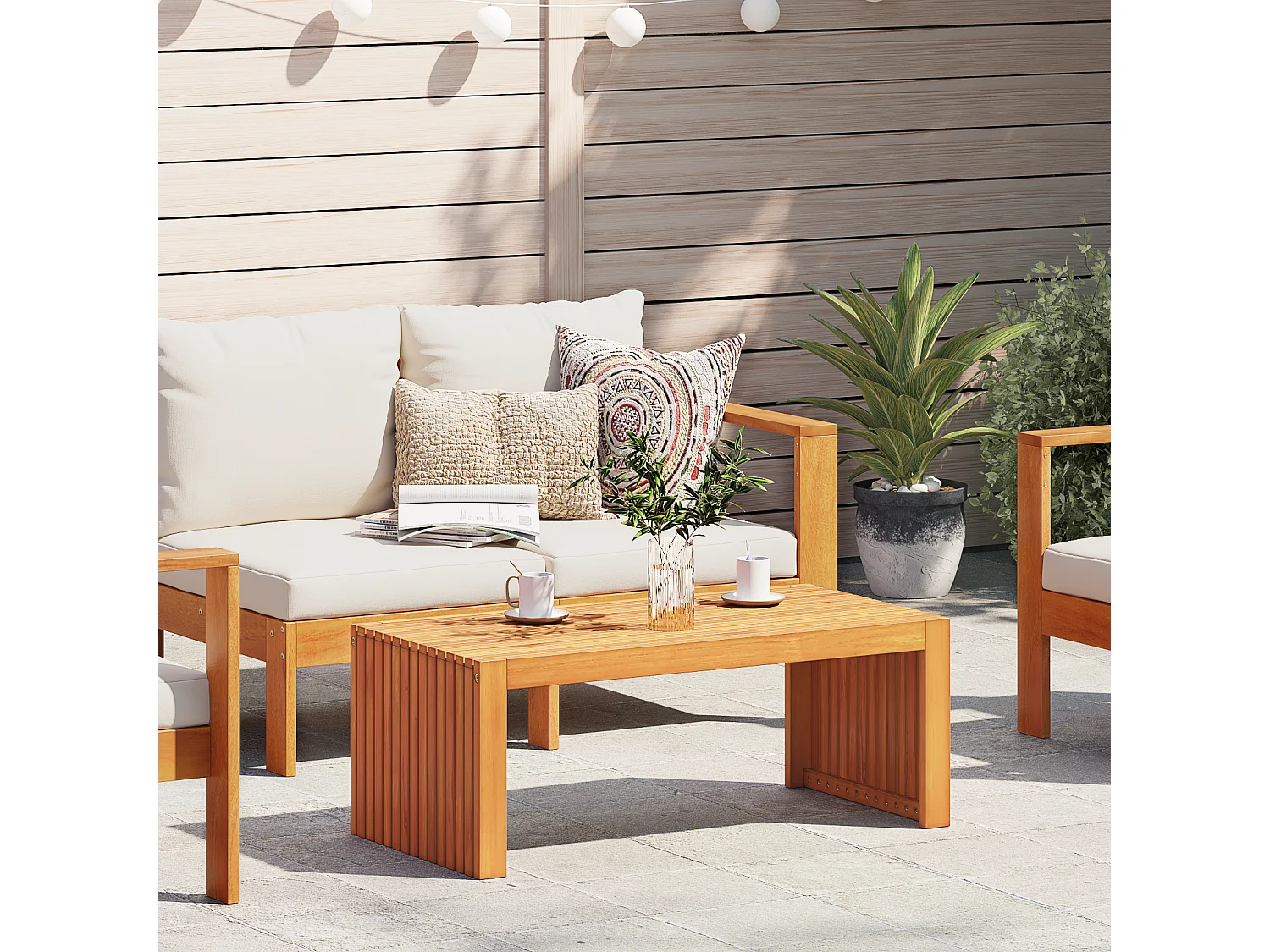 Couchtisch-Wohnzimmertisch-Beistelltische Braun 90x45x35 cm Akazie Massivholz SHL52994