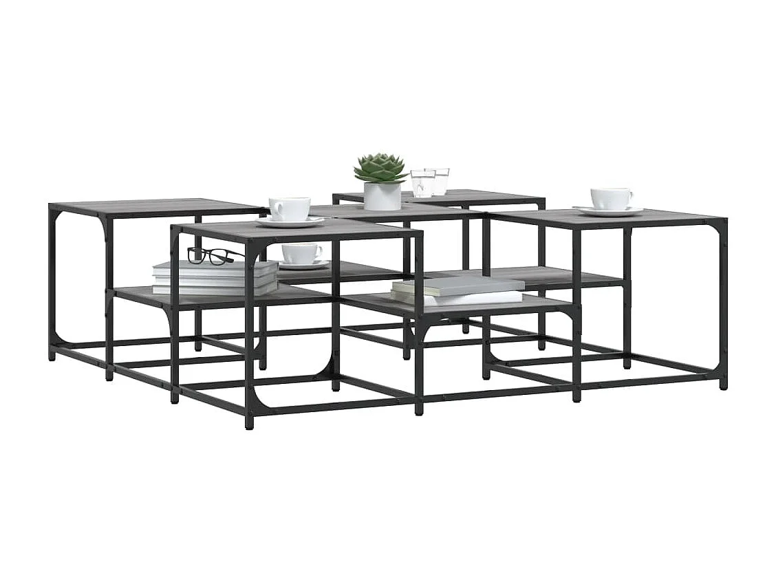 Couchtisch-Wohnzimmertisch-Beistelltische Grau Sonoma 121x121x40 cm Holzwerkstoff SHL94446