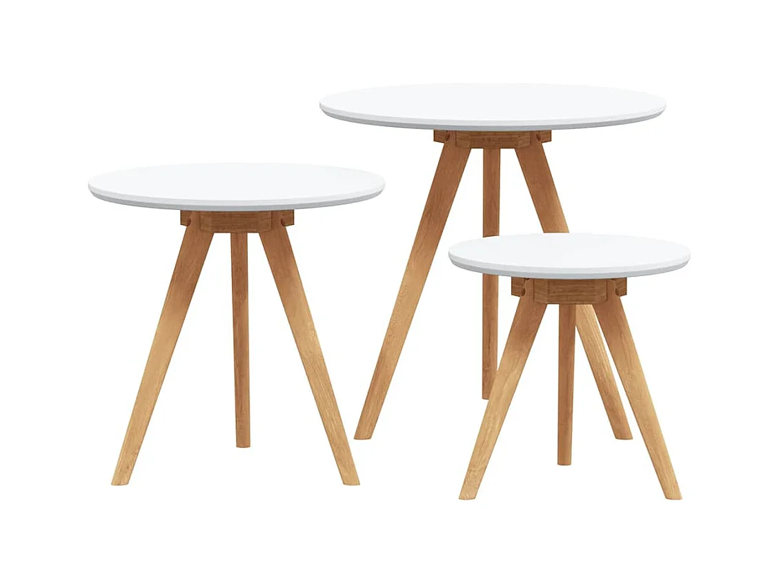 Ensemble de tables basses en bois massif noyer et bois d'ingénierie SHL3630