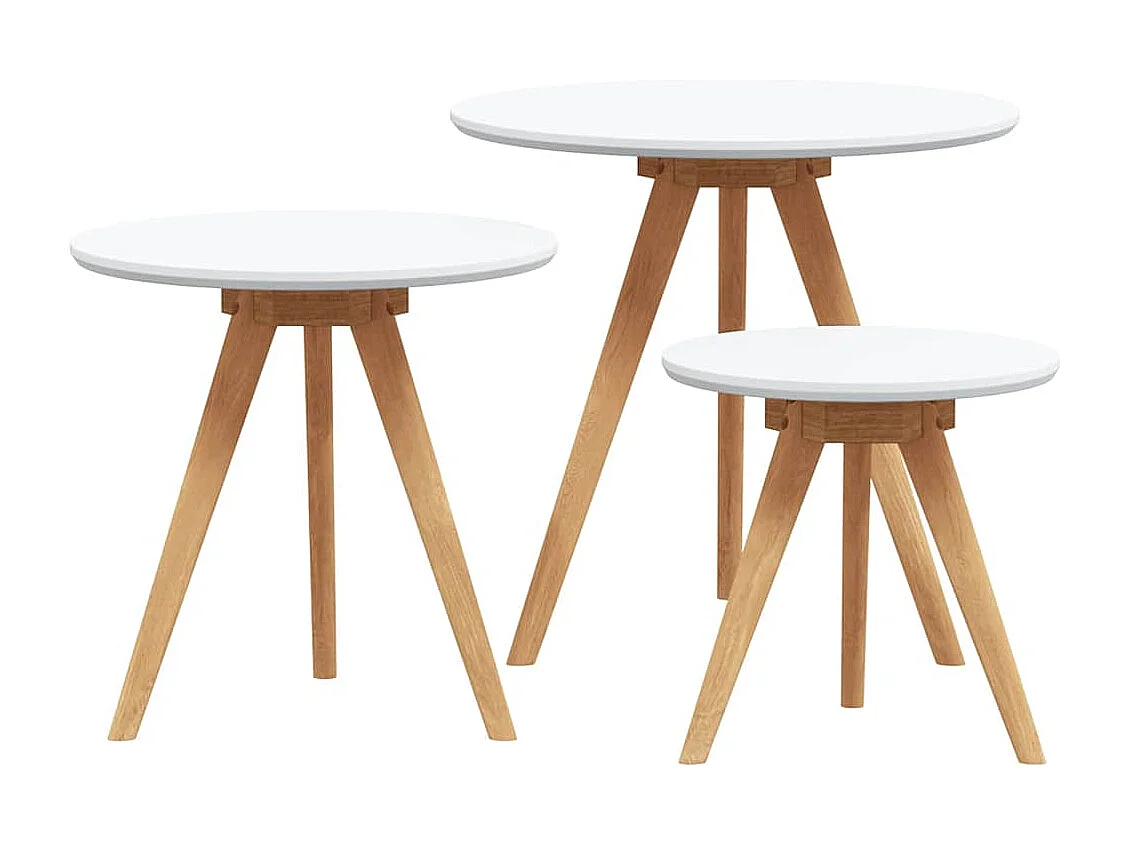 Ensemble de tables basses en bois massif noyer et bois d'ingénierie SHL3630