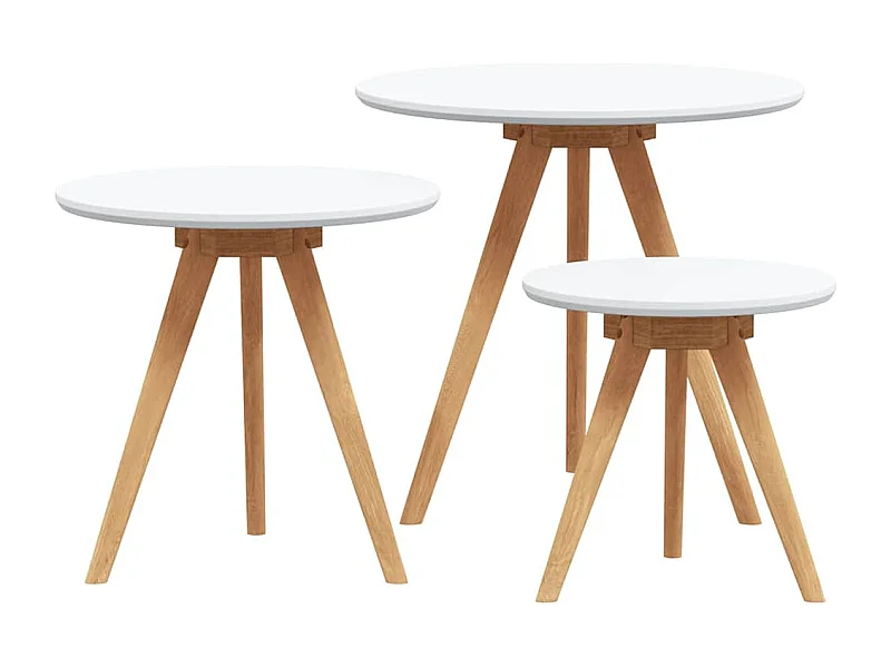 Ensemble de tables basses en bois massif noyer et bois d'ingénierie SHL3630