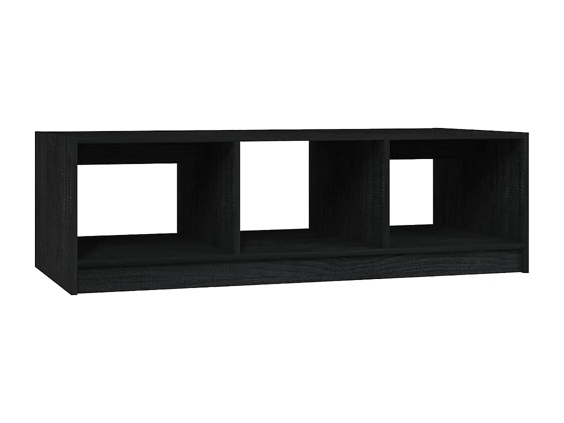 Couchtisch-Sofatisch-Beistelltische Schwarz 110x50x34 cm Massivholz Kiefer SHL19006