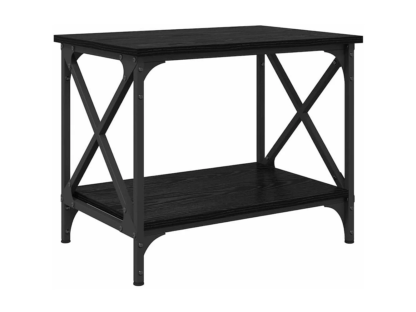 Couchtisch-Beistelltische-Sofatisch Schwarz Eichen-Optik 55x38x45 cm SHL86782