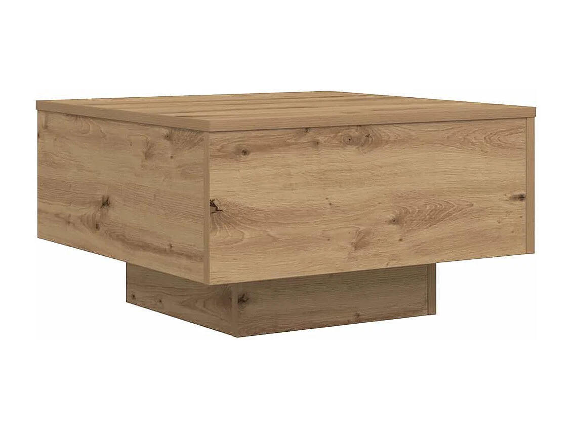 Salontafel | Woonkamertafel | Koffietafel artisanaal eikenkleurig 55 x 55 x 31 cm Bewerkt hout