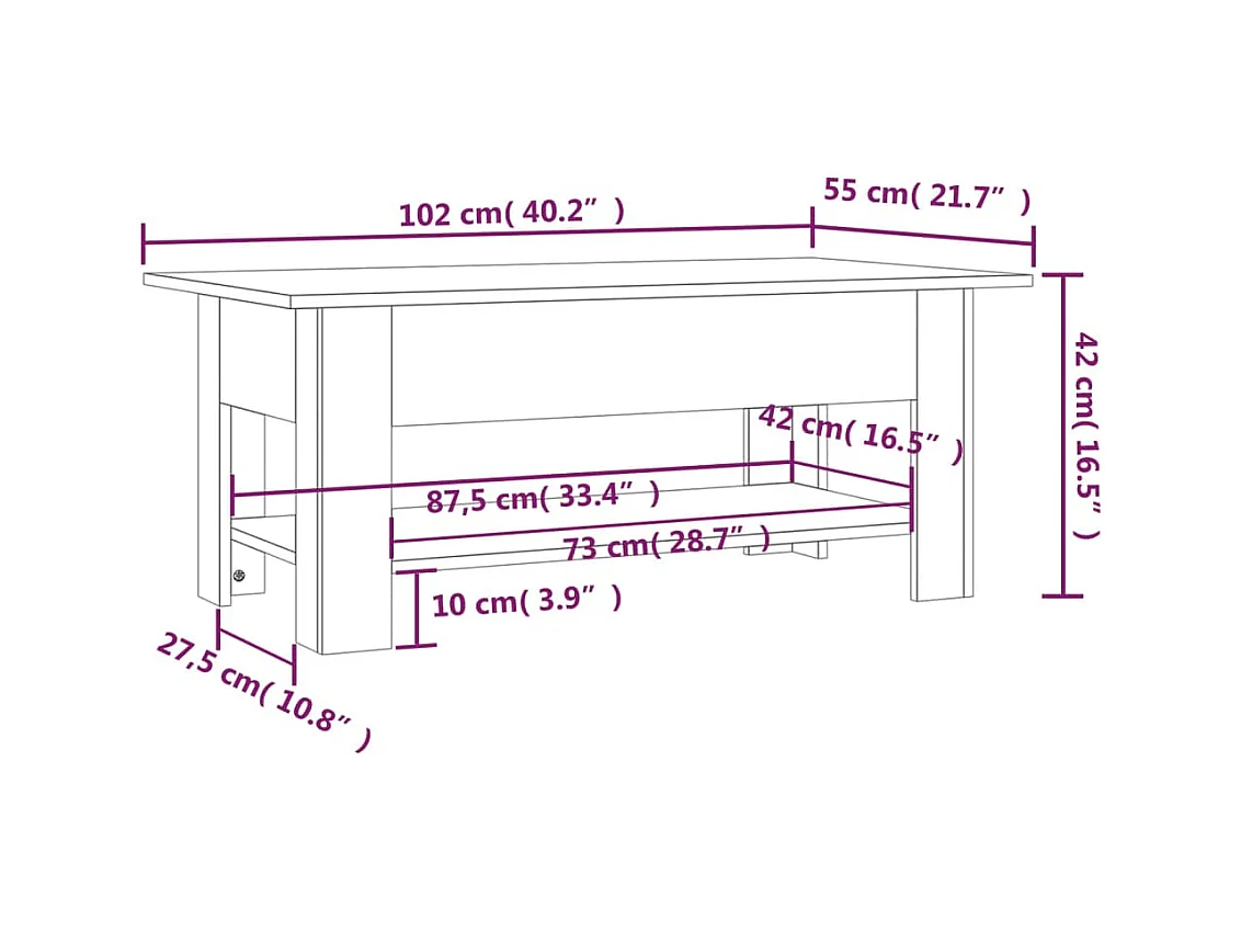 Mesa de centro | Mesa auxiliar de madera maciza de pino gris 80x80x45 cm SHL2860