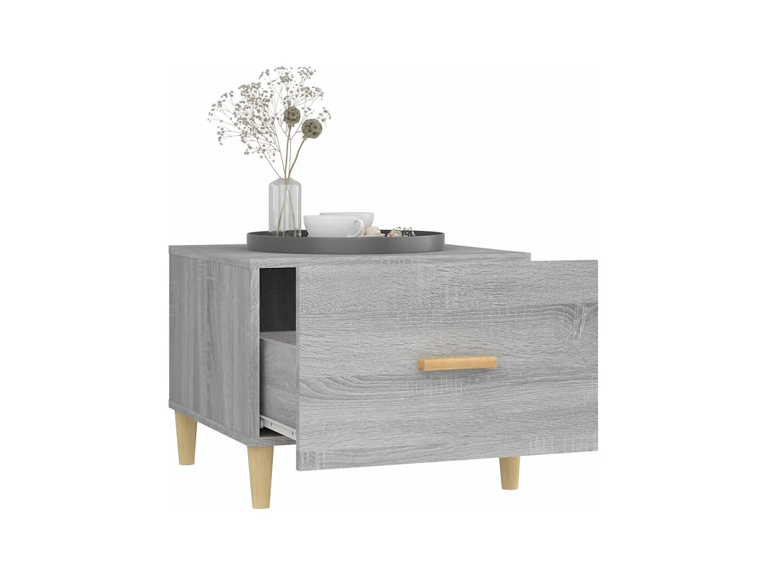 Mesa de centro | Mesa auxiliar madera contrachapada negro 75x50x35 cm SHL310247