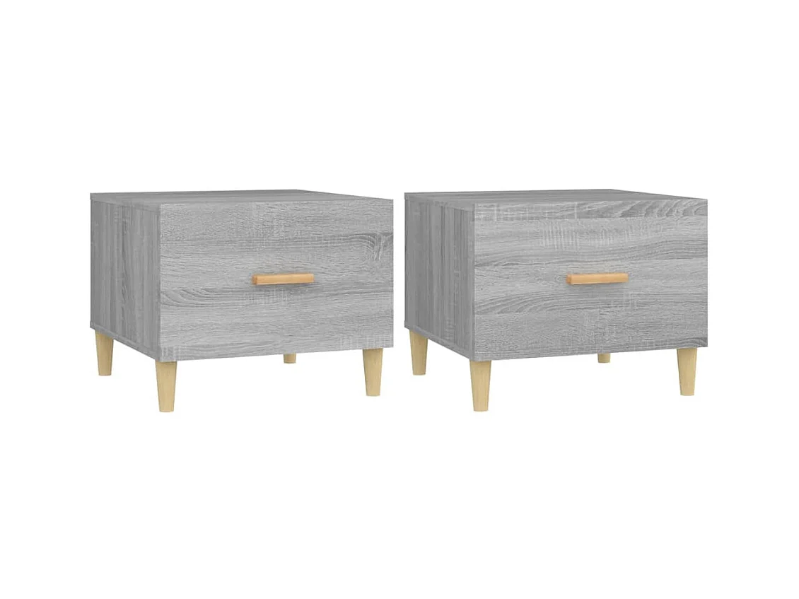 Tables basses 2 pcs sonoma gris 50x50x40 cm bois d'ingénierie SHL13211
