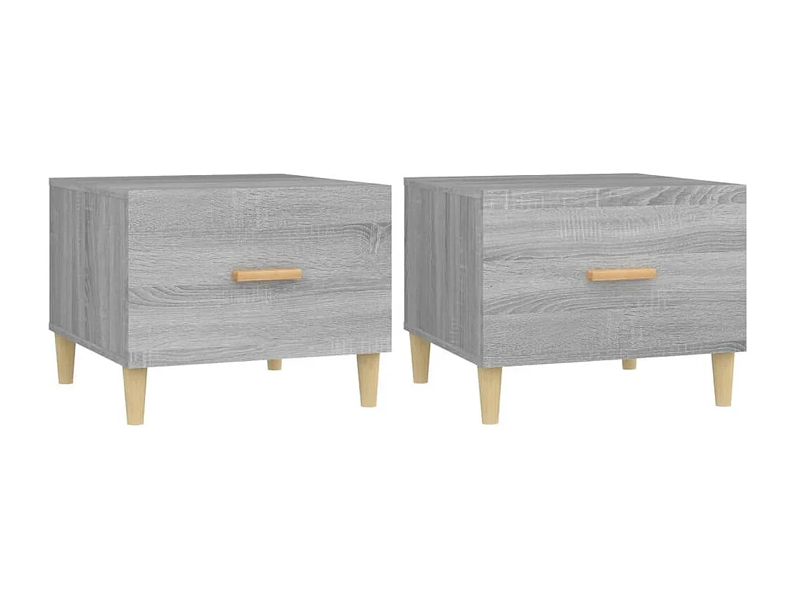 Couchtisch 2er Set-Sofatisch-Beistelltische Grau Sonoma 50x50x40 cm Holzwerkstoff SHL90347