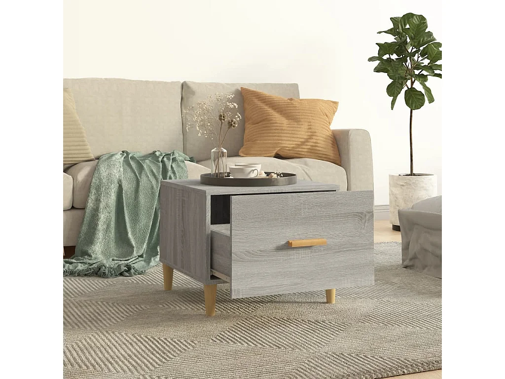 Couchtisch 2er Set-Sofatisch-Beistelltische Grau Sonoma 50x50x40 cm Holzwerkstoff SHL90347