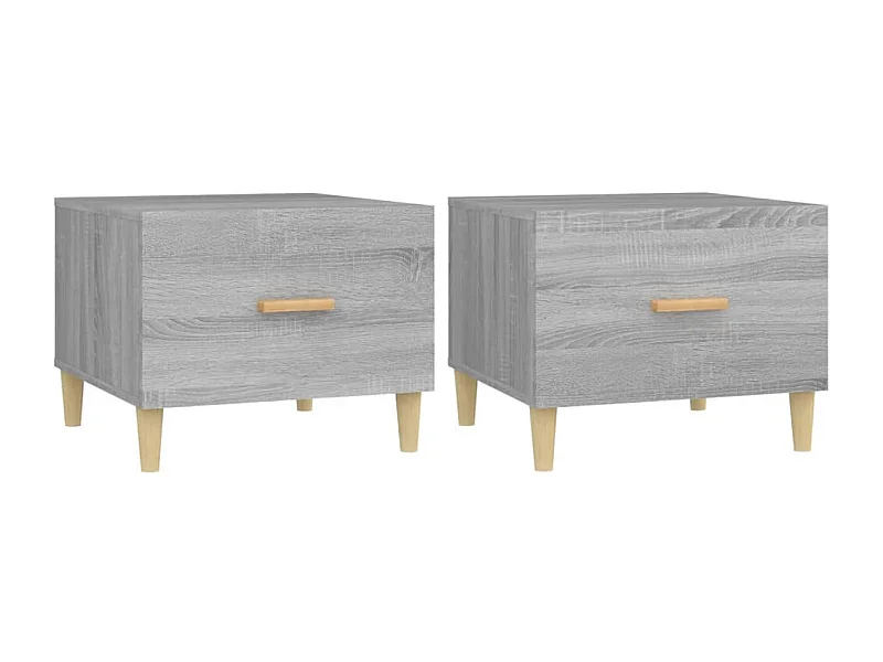 Couchtisch 2er Set-Sofatisch-Beistelltische Grau Sonoma 50x50x40 cm Holzwerkstoff SHL90347