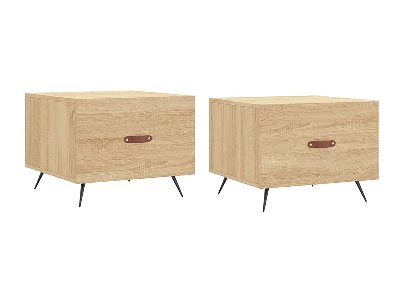 Mesa de centro | Mesa auxiliar madera de ingeniería roble ahumado 55x55x31 cm SHL63762