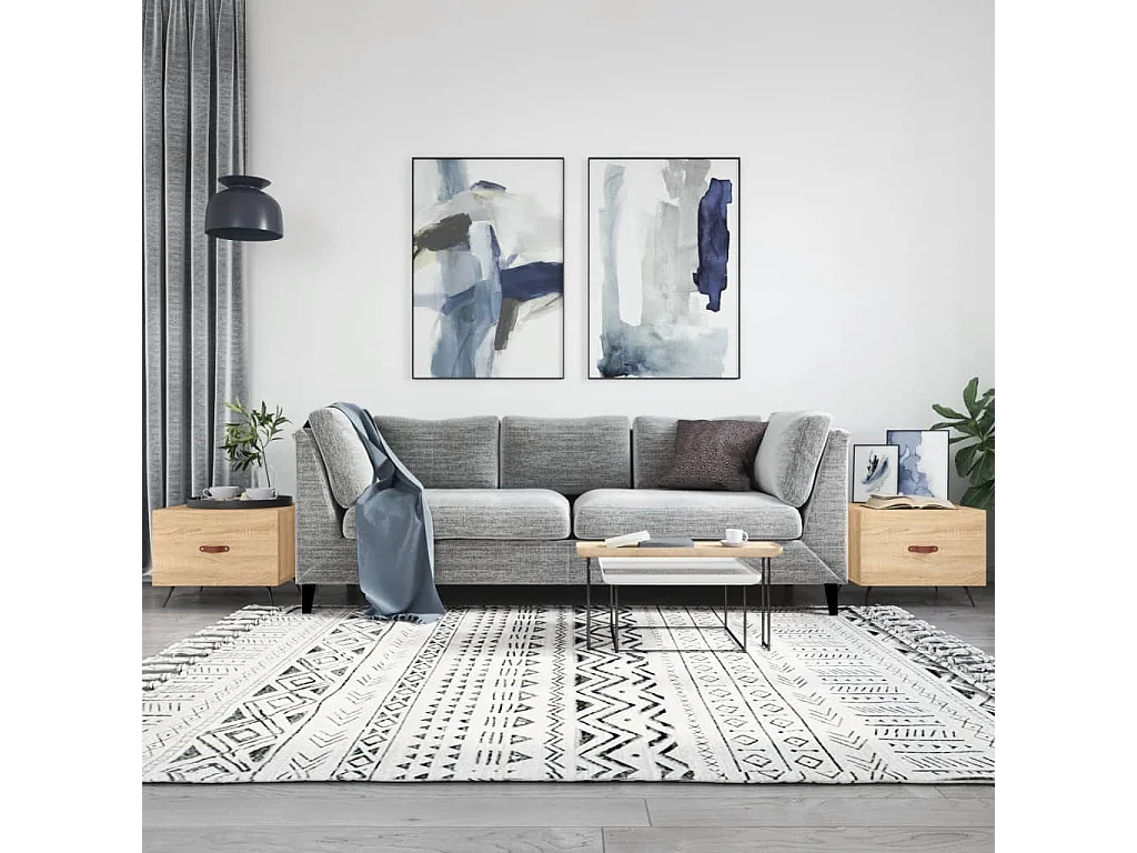 Mesa de centro | Mesa auxiliar madera de ingeniería roble ahumado 55x55x31 cm SHL63762