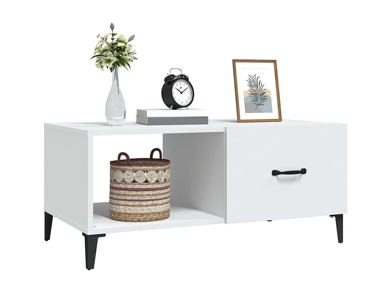 Mesa de centro | Mesa auxiliar giratoria 360 grados roble marrón 50x50x34,5 cm SHL1043