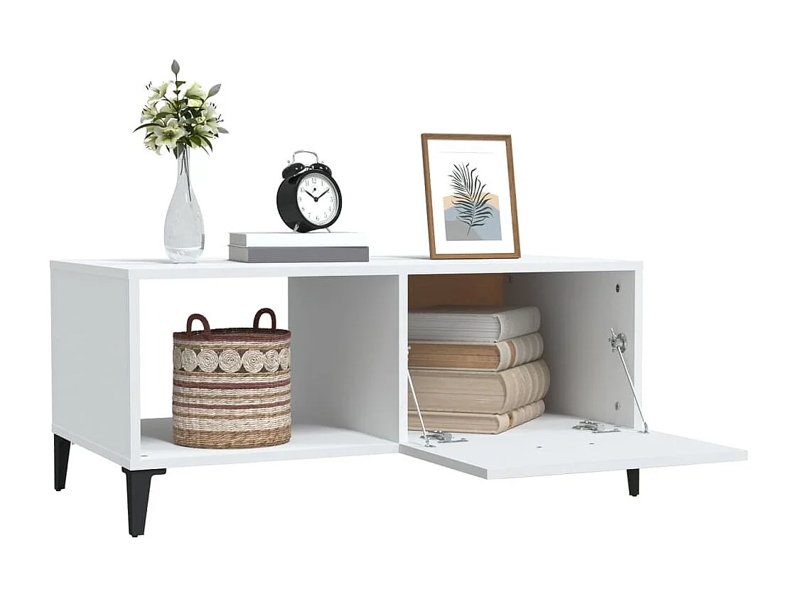 Mesa de centro | Mesa auxiliar giratoria 360 grados roble marrón 50x50x34,5 cm SHL1043