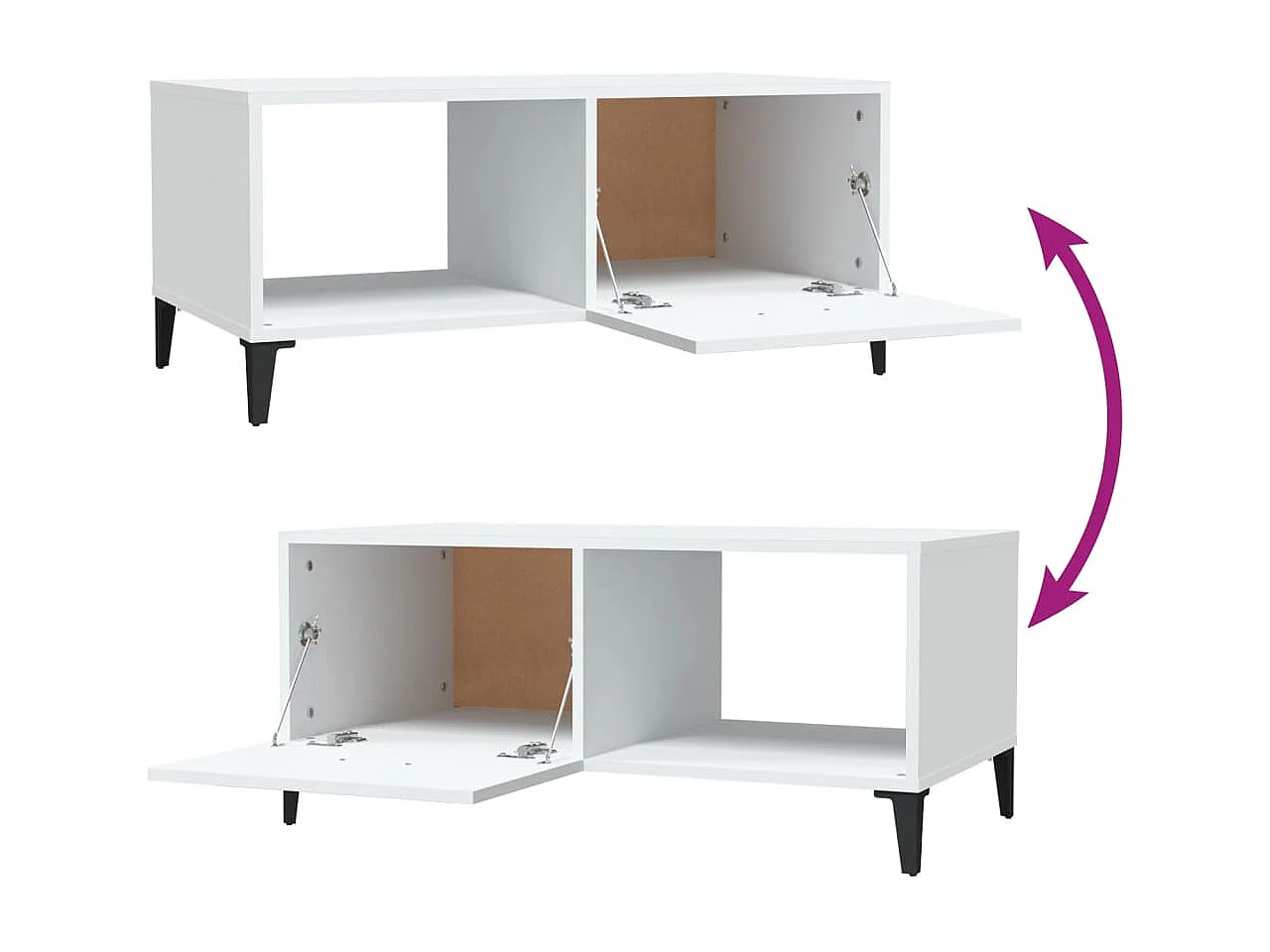 Mesa de centro | Mesa auxiliar giratoria 360 grados roble marrón 50x50x34,5 cm SHL1043