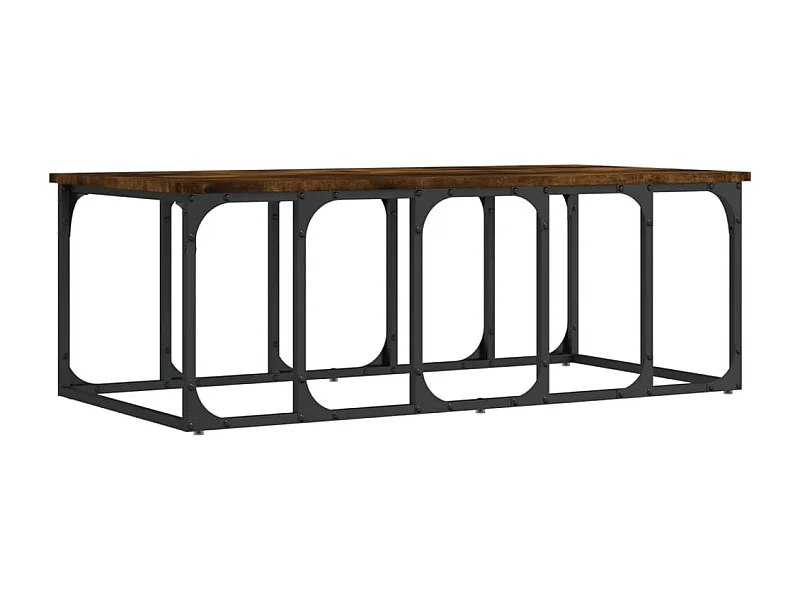 Mesa de centro | Mesa auxiliar y LED madera ingeniería roble Sonoma 93x53x45 cm SHL1896