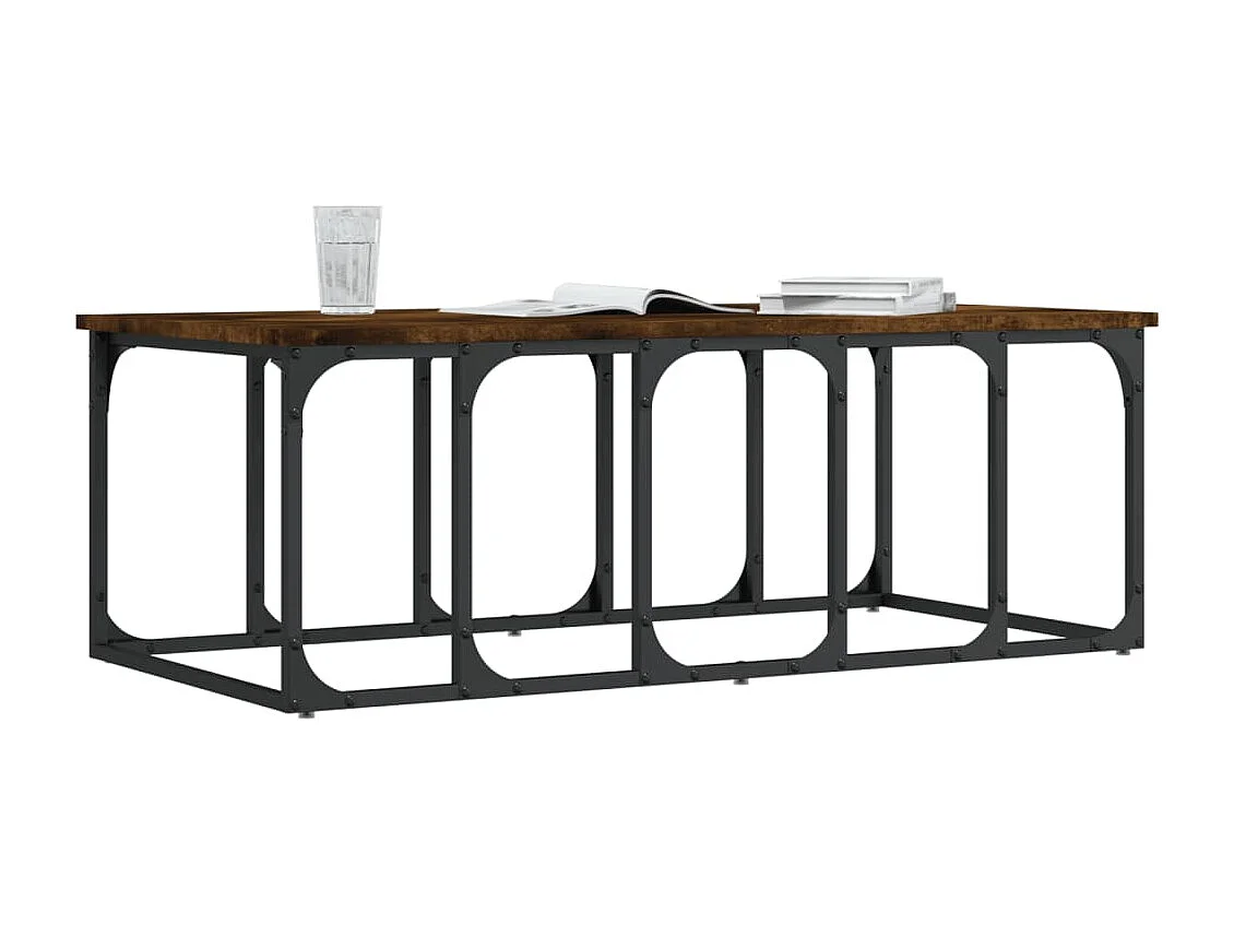 Mesa de centro | Mesa auxiliar y LED madera ingeniería roble Sonoma 93x53x45 cm SHL1896