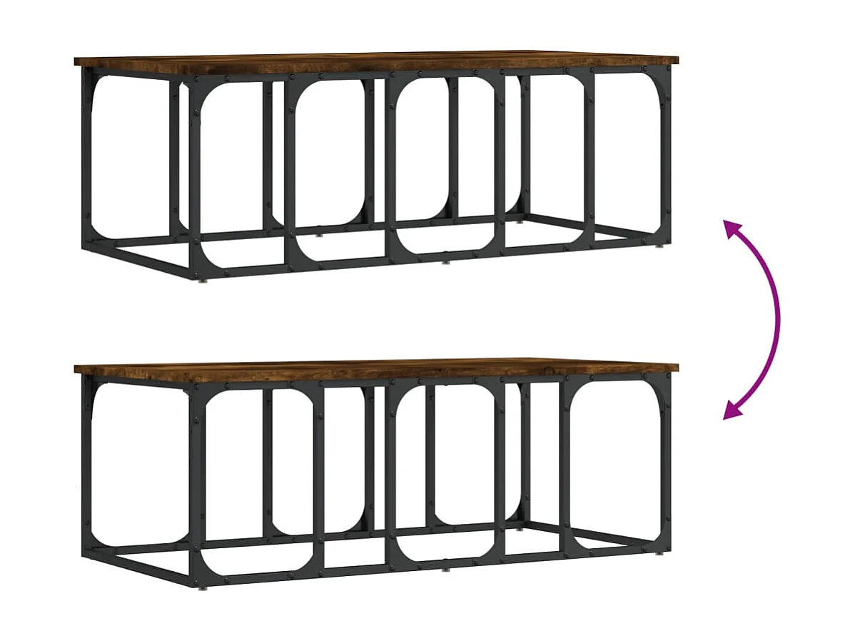 Mesa de centro | Mesa auxiliar y LED madera ingeniería roble Sonoma 93x53x45 cm SHL1896