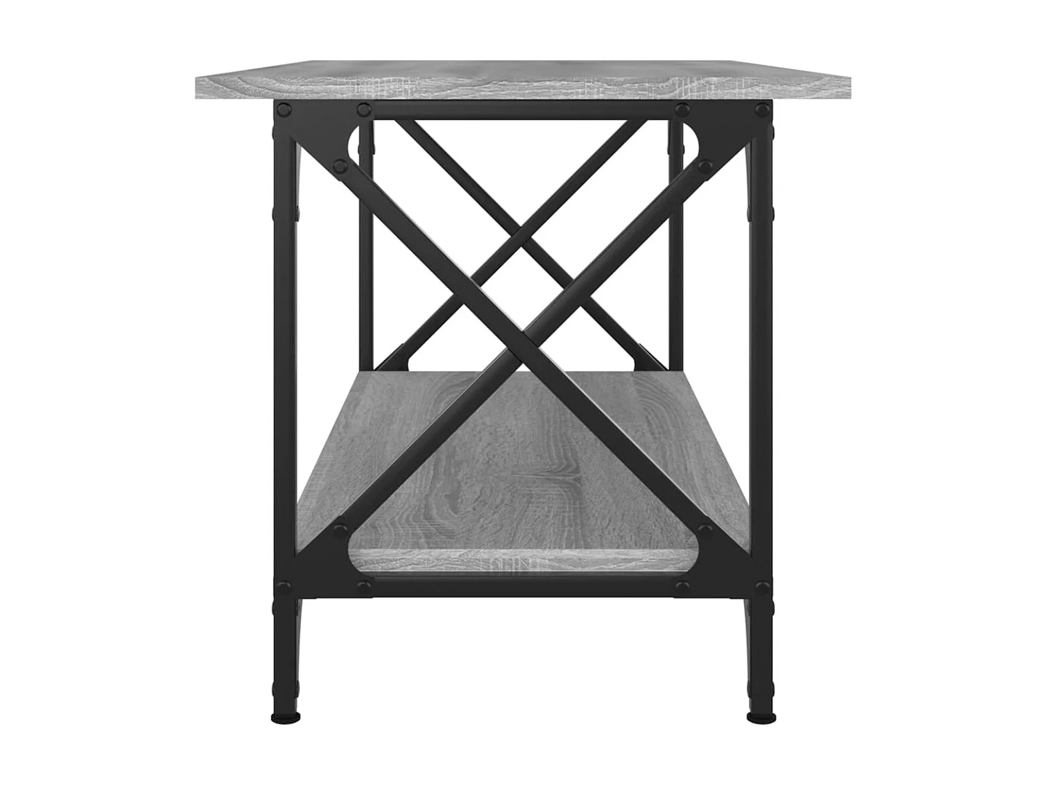 Couchtisch-Wohnzimmertisch-Beistelltische Grau Sonoma 80x45x45 cm Holzwerkstoff und Eisen SHL83615