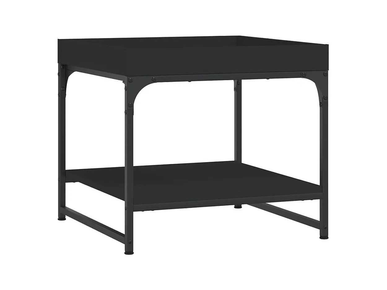 Mesa de centro | Mesa auxiliar y LED madera ingeniería marrón roble 50x50x45 cm SHL2792