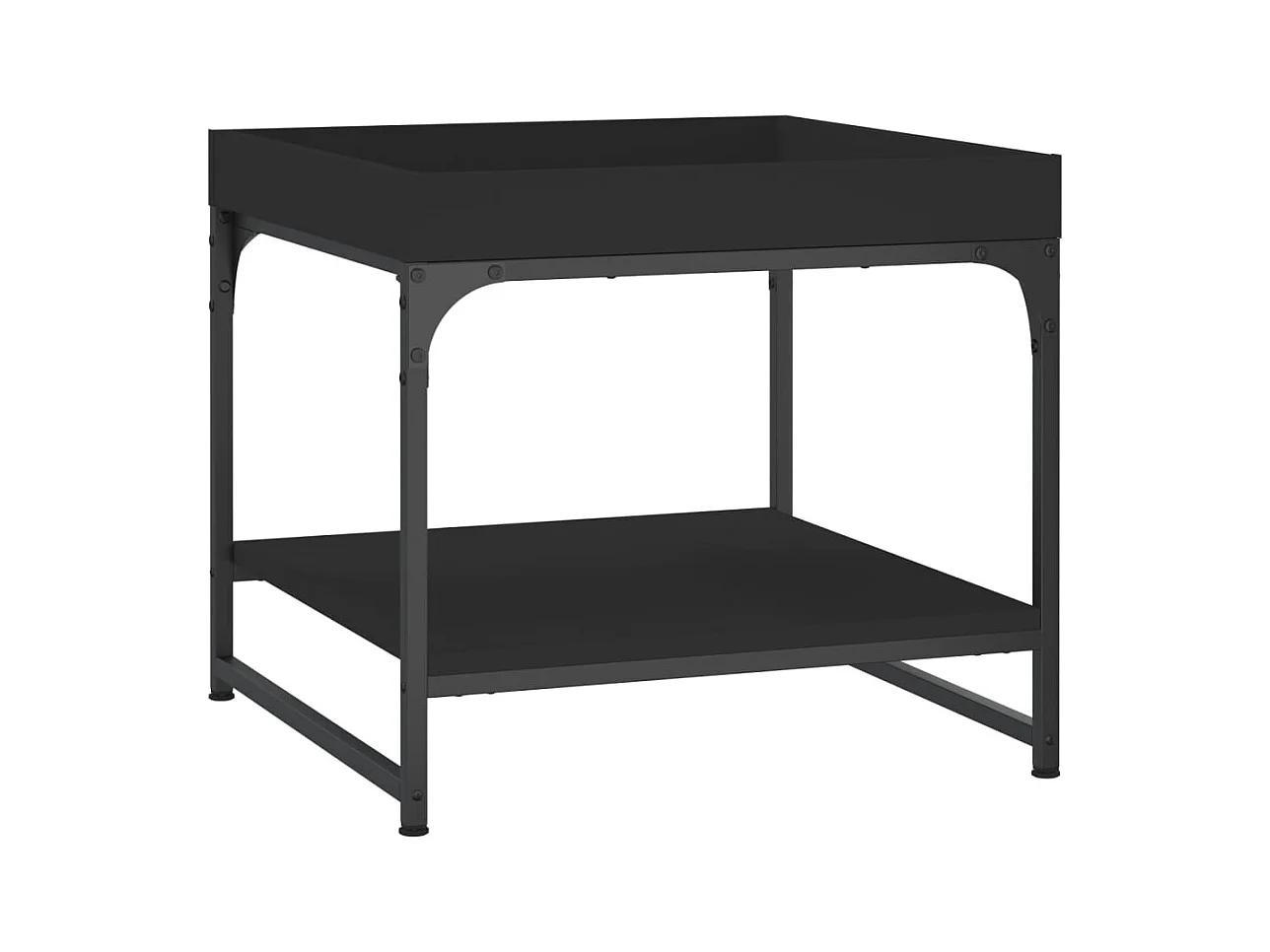 Mesa de centro | Mesa auxiliar y LED madera ingeniería marrón roble 50x50x45 cm SHL2792