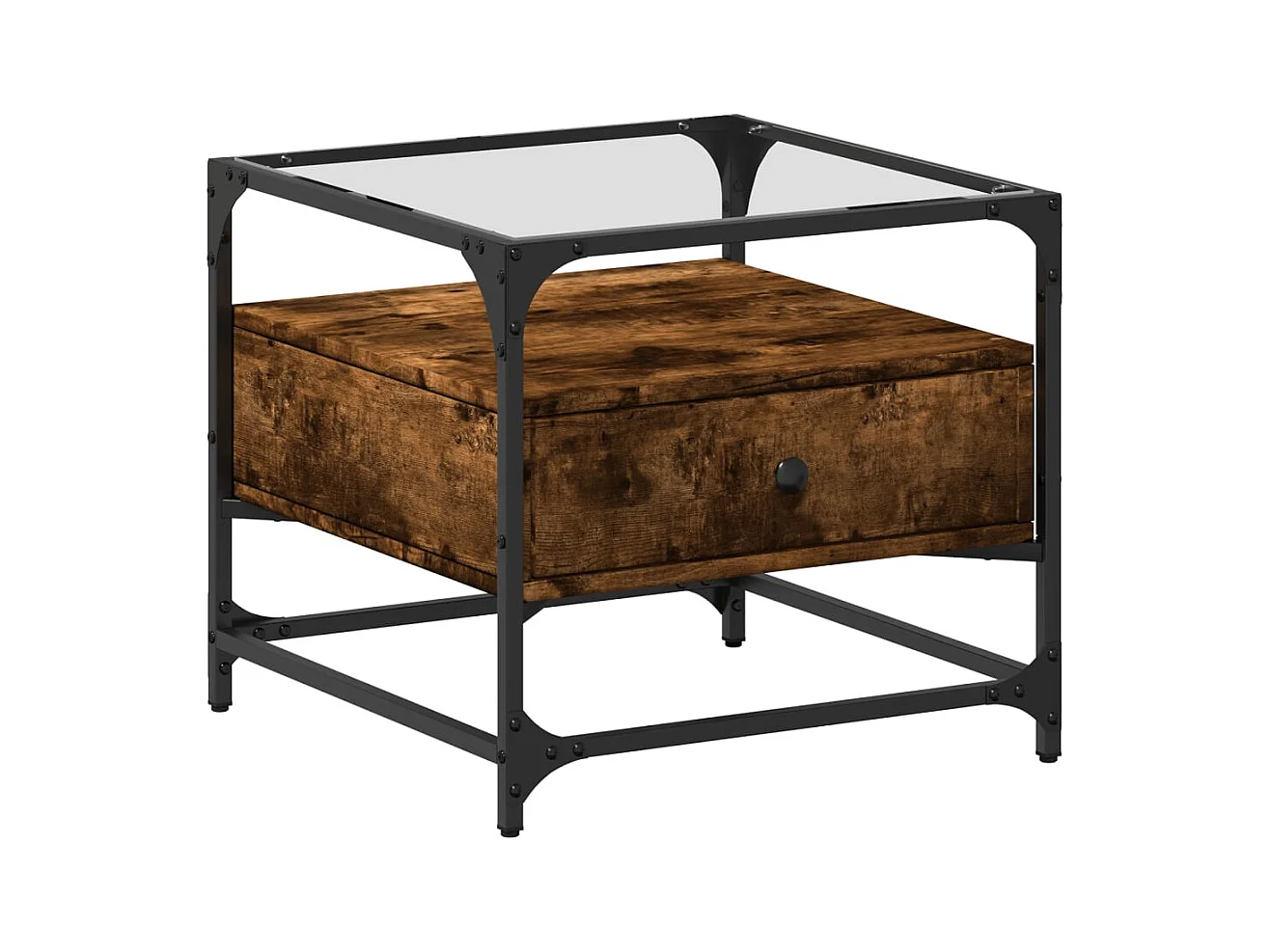 Mesa de centro-Mesa auxiliar madera contrachapada blanco brillo 80x50x36 cm SHL477769