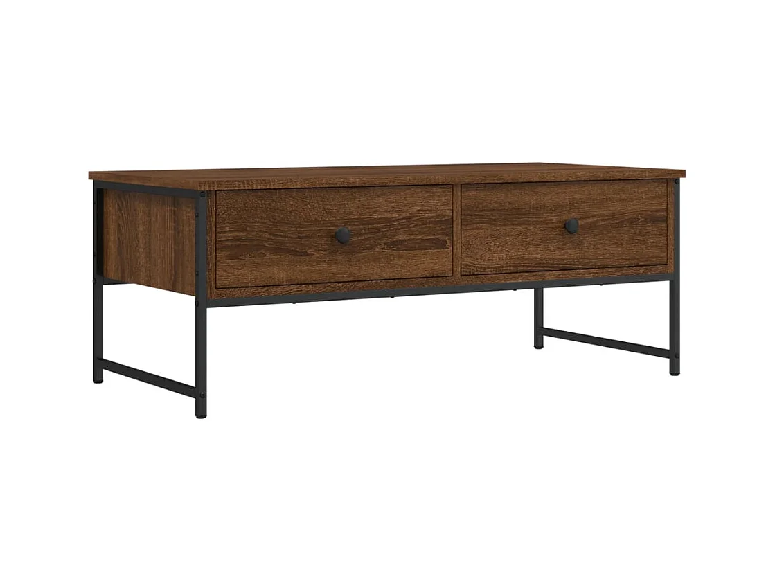 Table basse salon-Table d'appoint chêne marron 101x49x39,5 cm bois d'ingénierie SHL61913