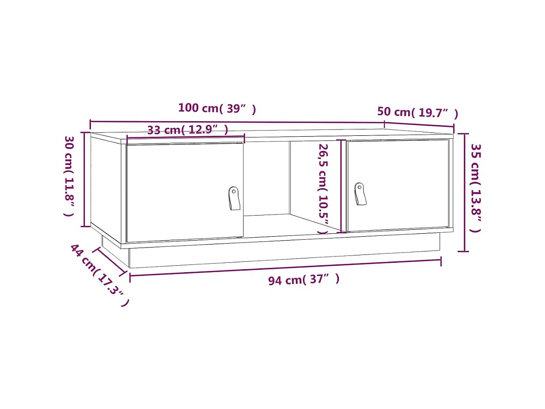 Mesa de centro | Mesa auxiliar madera contrachapada negro 90x50x40 cm SHL2435