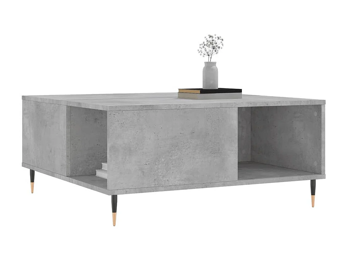 Couchtisch-Wohnzimmertisch-Beistelltische Betongrau 80x80x36,5 cm Holzwerkstoff SHL5746