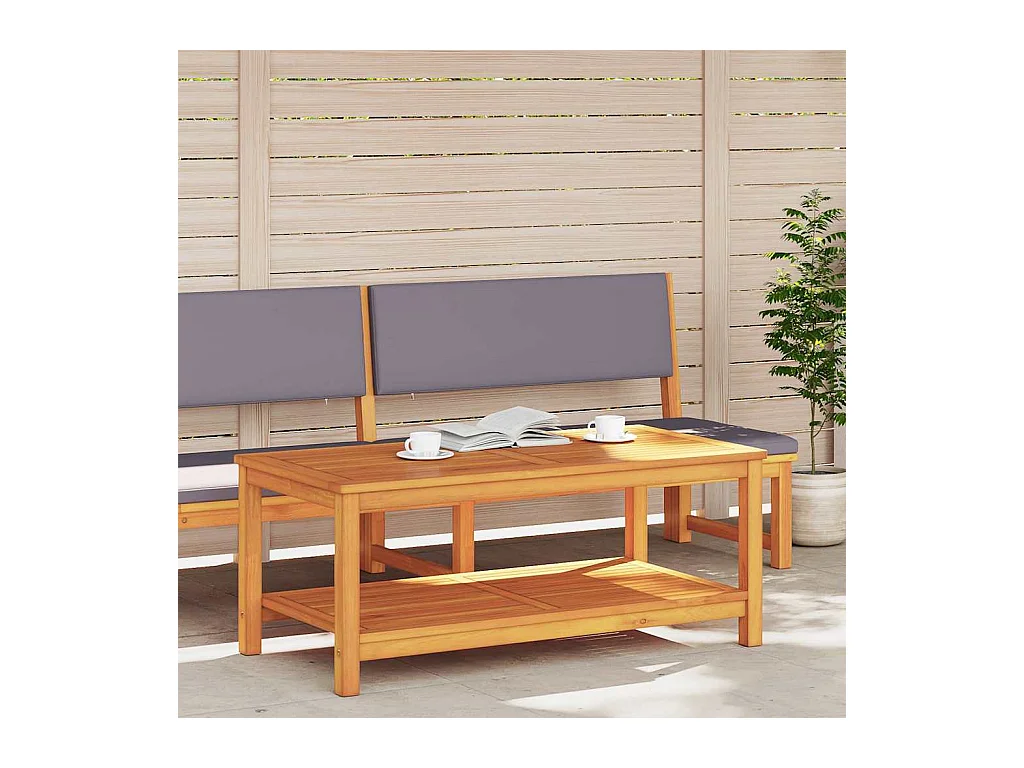 Set mesa de centro forma de bol 2 uds madera reciclada blanco SHL4803