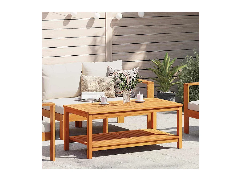 Set mesa de centro forma de bol 2 uds madera reciclada blanco SHL4803