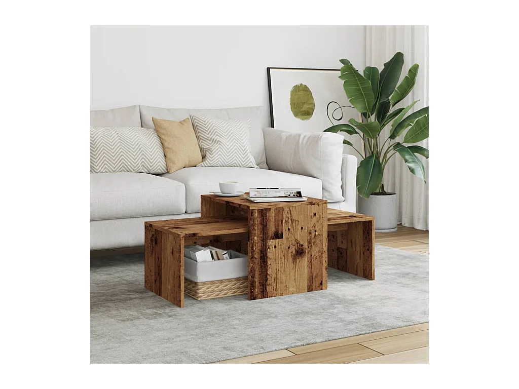 Mesa de centro | Mesa de apoio | Mesa de café 100x48x40 cm derivados de madeira madeira velha