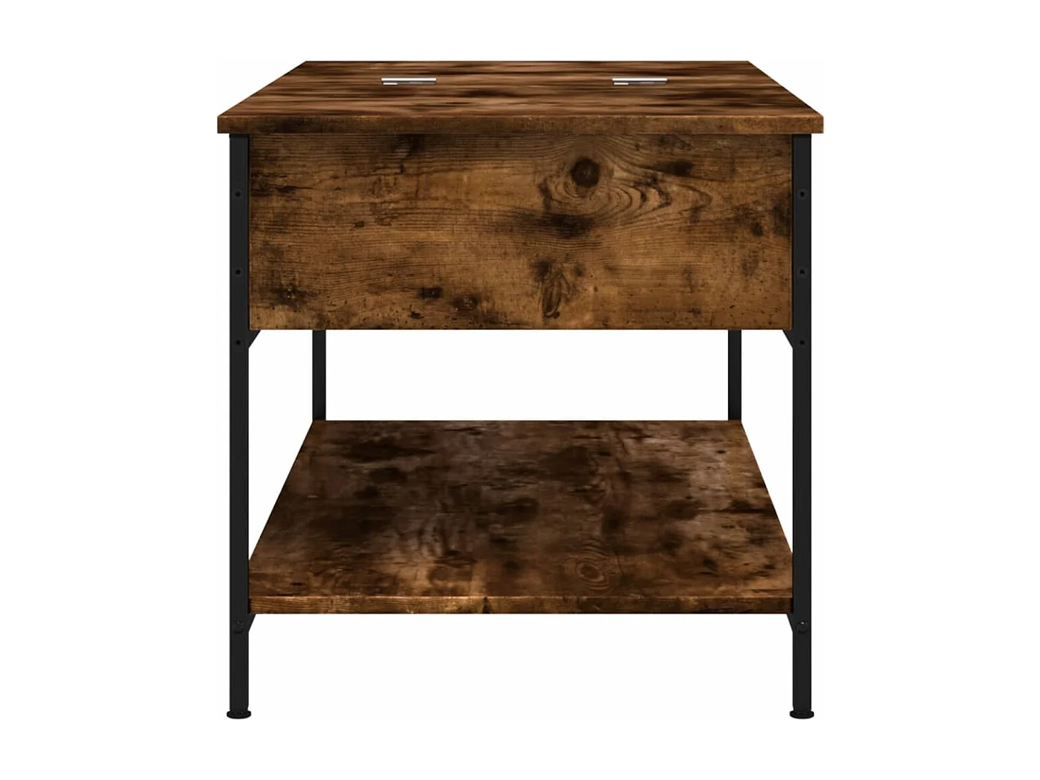 Couchtisch-Wohnzimmertisch-Beistelltische Räuchereiche 100x50x50 cm Holzwerkstoff und Metall SHL25562